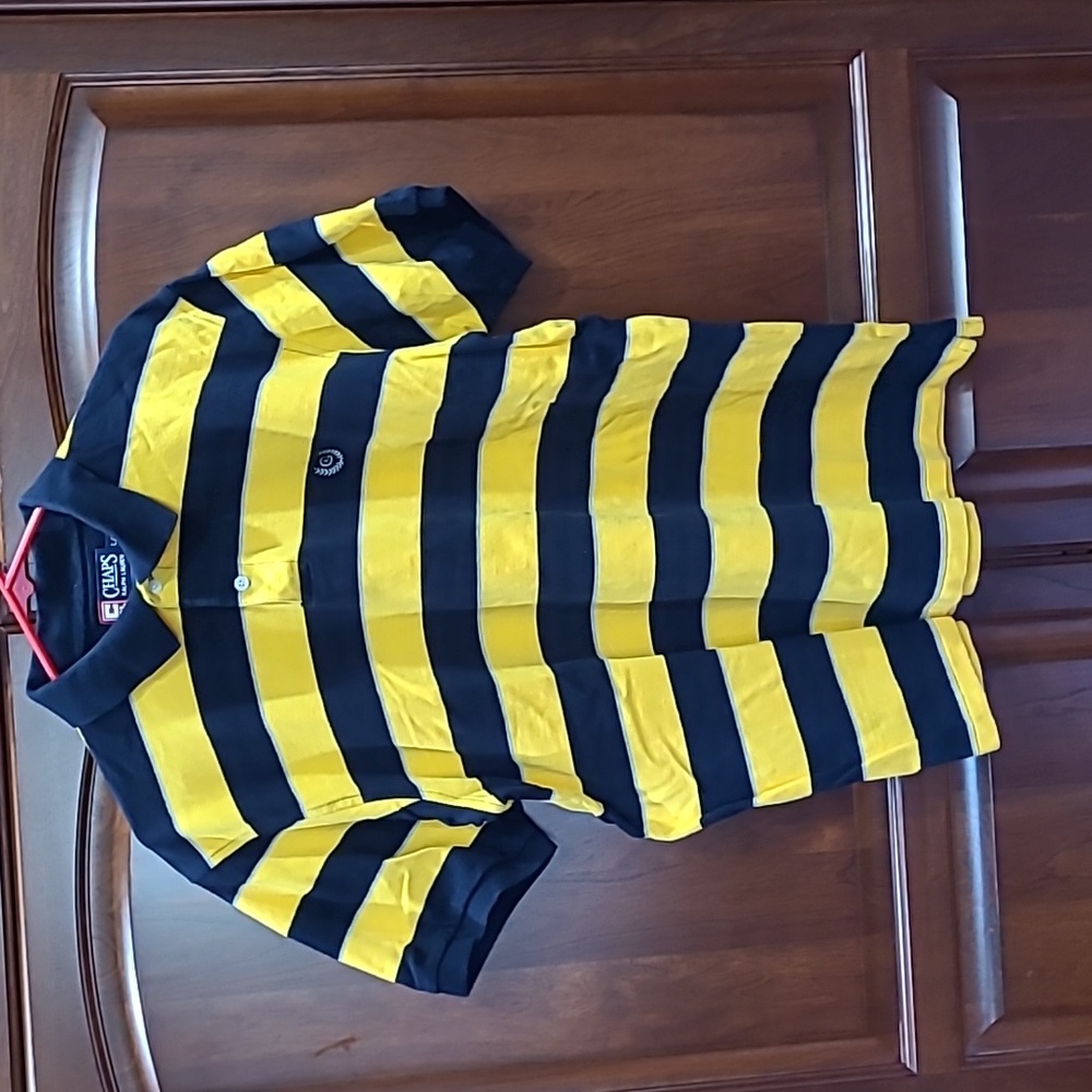 Mens striped short sleeved polo by Chaps